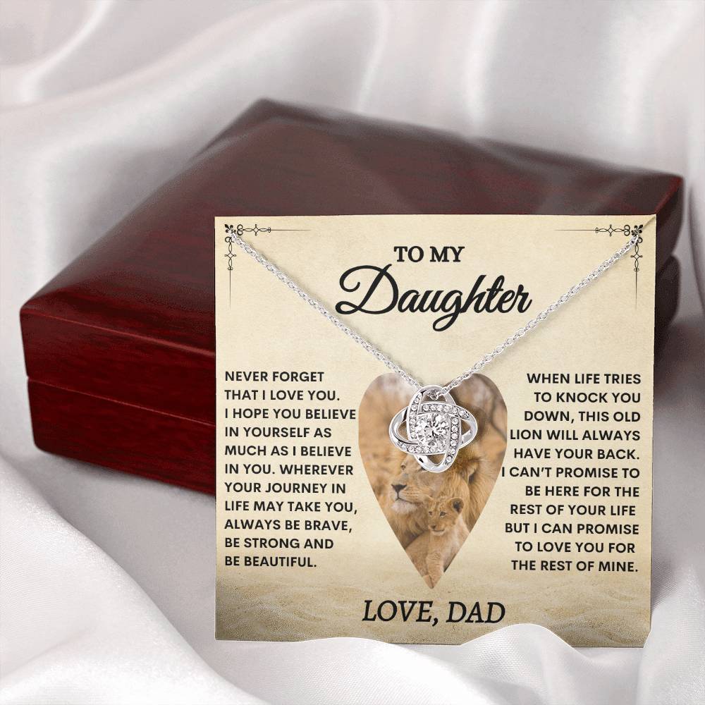 "BELIEVE IN YOURSELF" LOVE KNOT NECKLACE - DAUGHTER GIFT