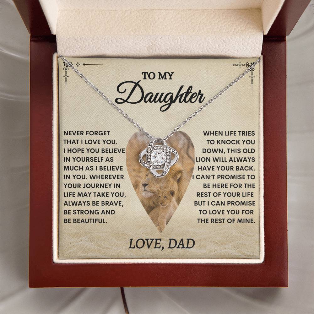 "BELIEVE IN YOURSELF" LOVE KNOT NECKLACE - DAUGHTER GIFT