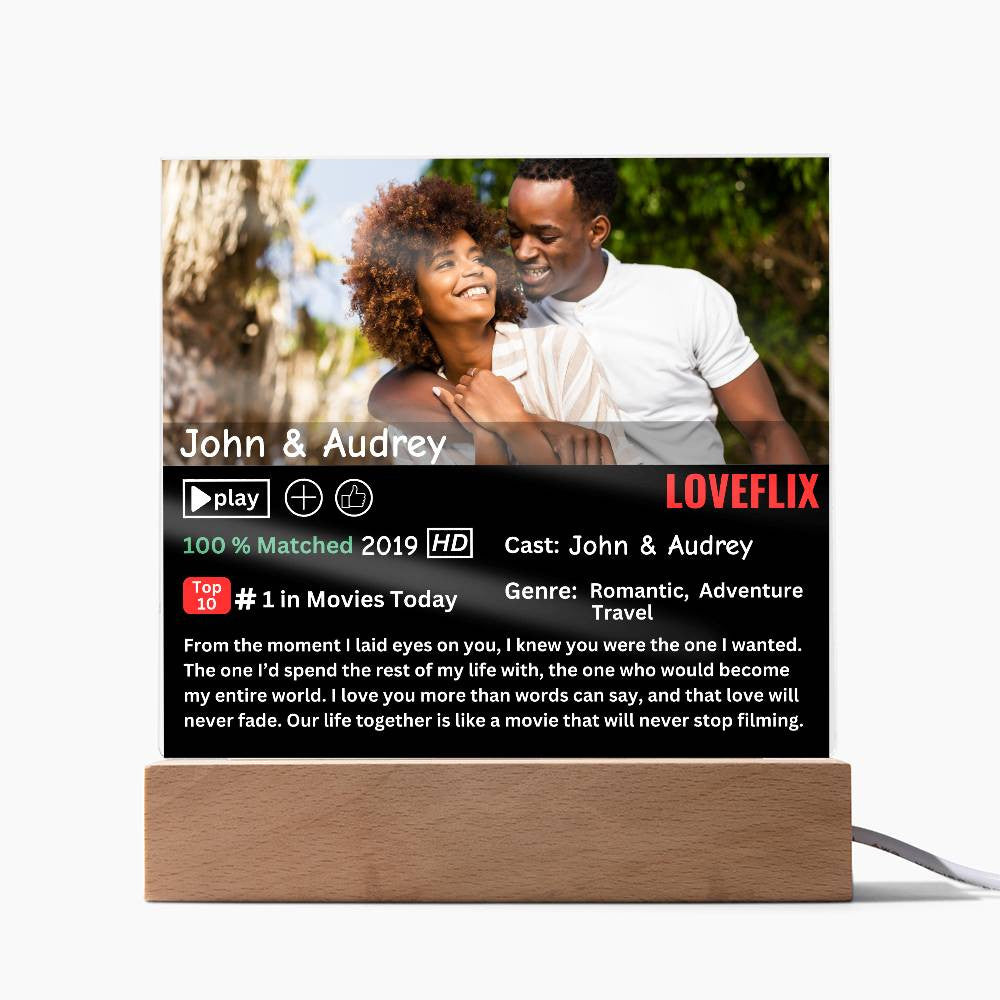 Personalized LOVEFLIX Acryllic Plaque