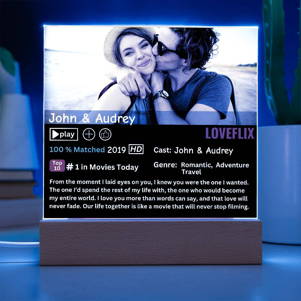Personalized Loveflix Acryllic Plaque