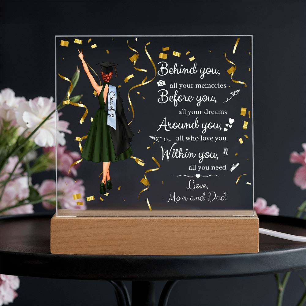 Personalized Graduation Acrylic Plaque | Class of '25 Keepsake | High School/College Grad Gift