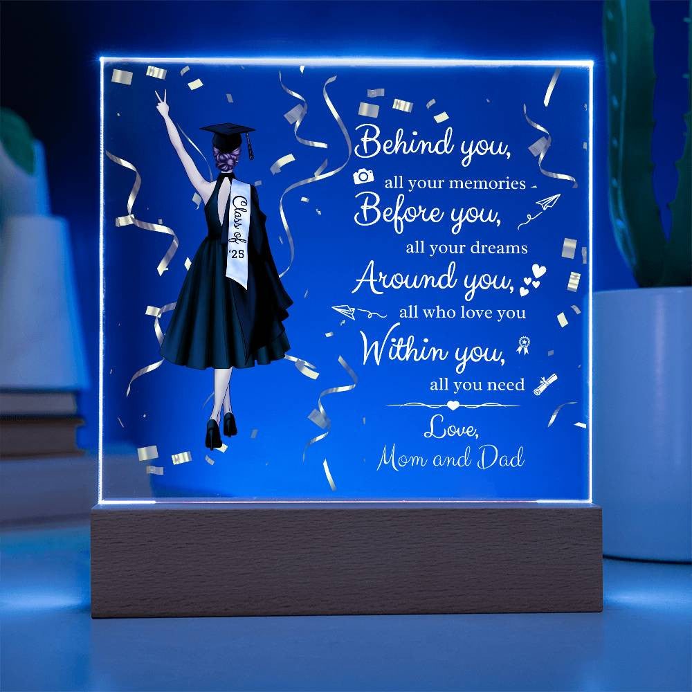 Personalized Graduation Acrylic Plaque | Class of '25 Keepsake | High School/College Grad Gift